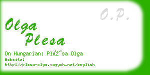 olga plesa business card